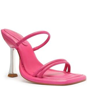 SCHUTZ Fuchsia Strappy Heels with Silver Accents (Box + Dustbag)